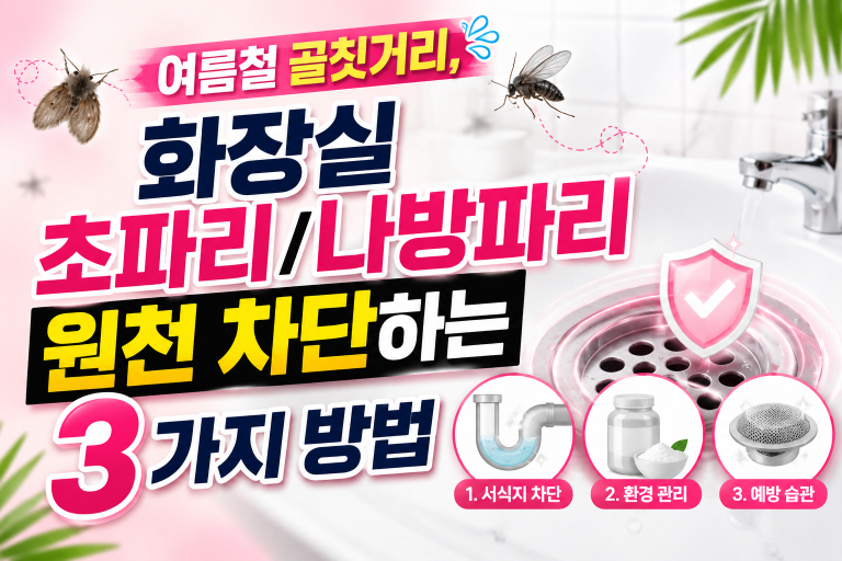 여름철 골칫거리, 화장실 초파리/나방파리 원천 차단하는 3가지 방법