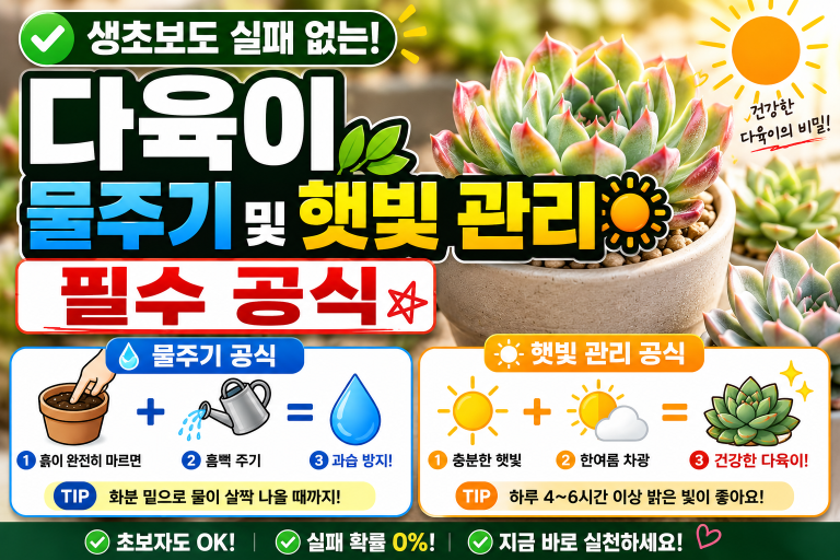 생초보도 실패 없는 다육이 물주기 및 햇빛 관리 필수 공식