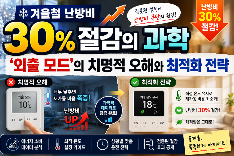 겨울철 난방비 30% 절감의 과학: ‘외출 모드’의 치명적 오해와 최적화 전략